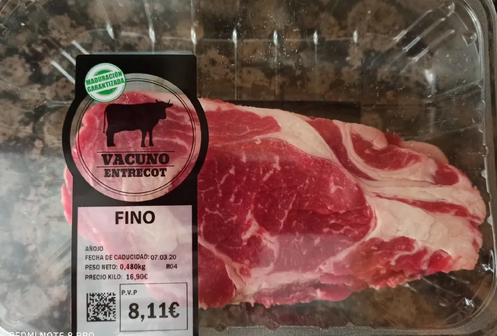 Entrecot fino de vacuno