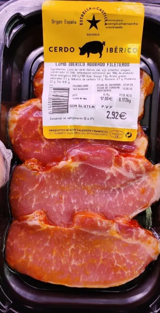 Lomo ibérico adobado fileteado