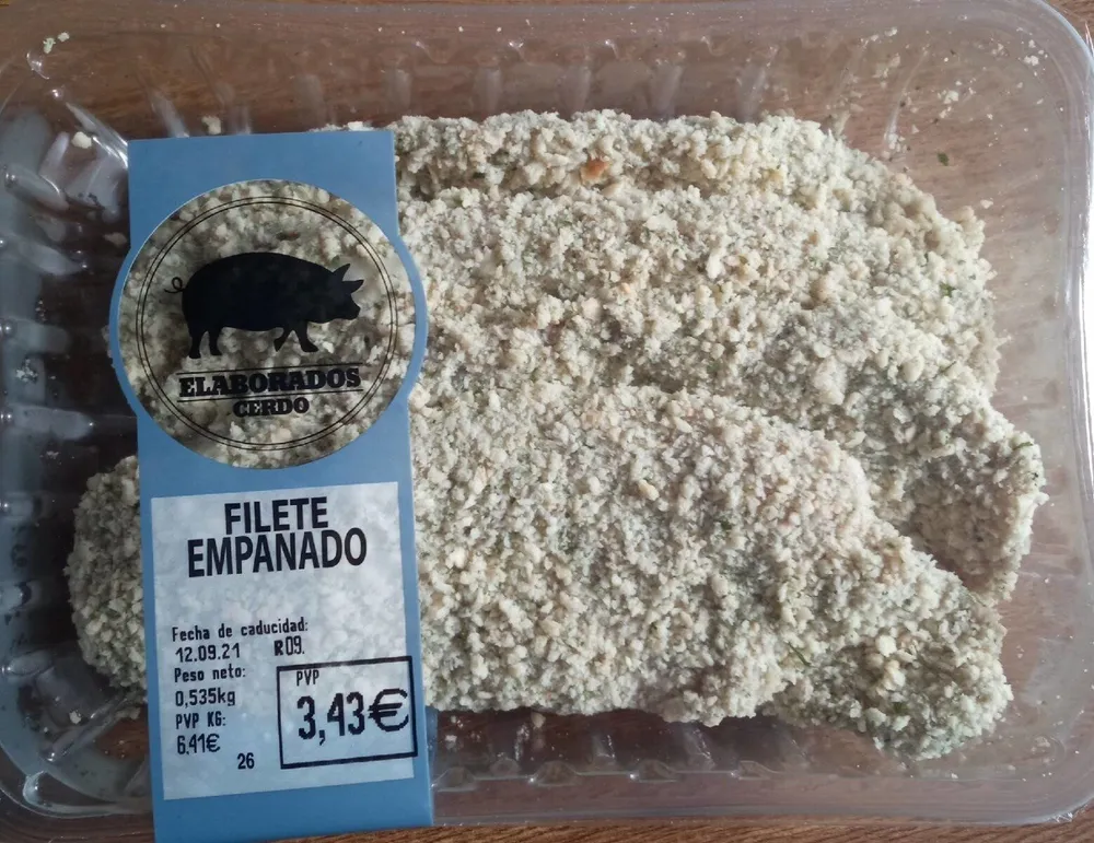 Filete de cerdo empanado
