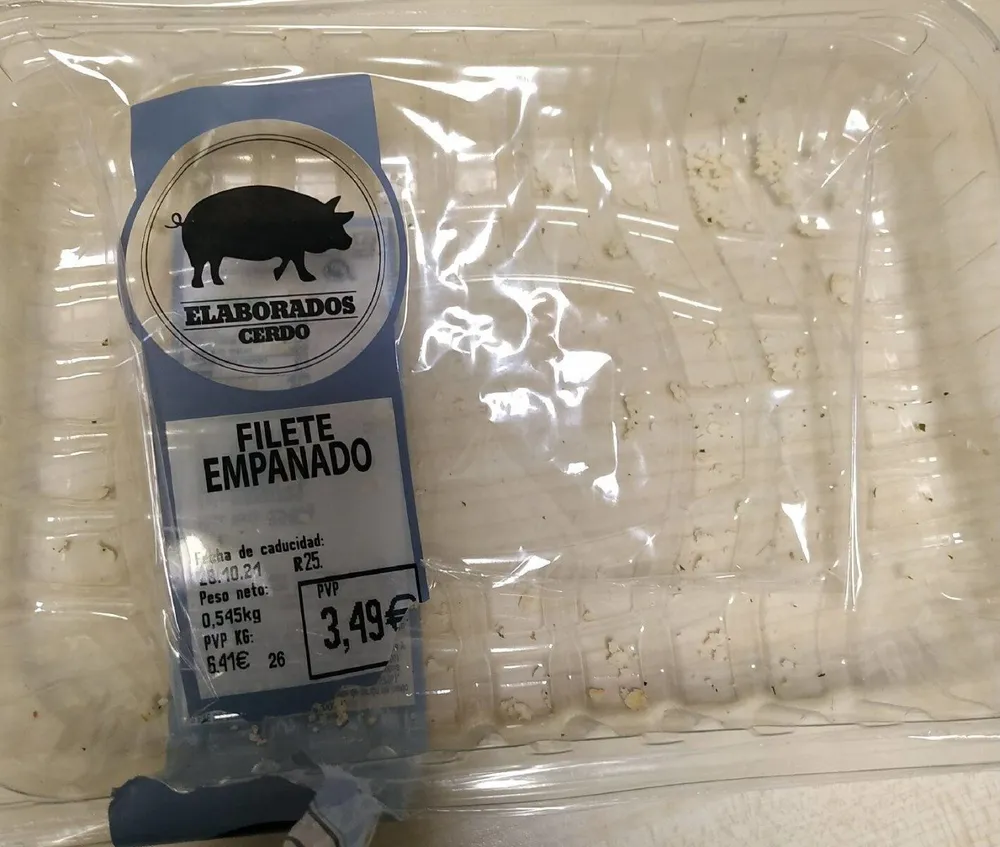 Filete de cerdo marinado empanado