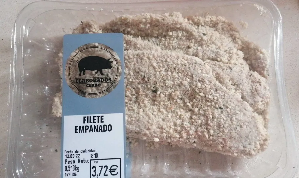 filete de cerdo marinado empanado