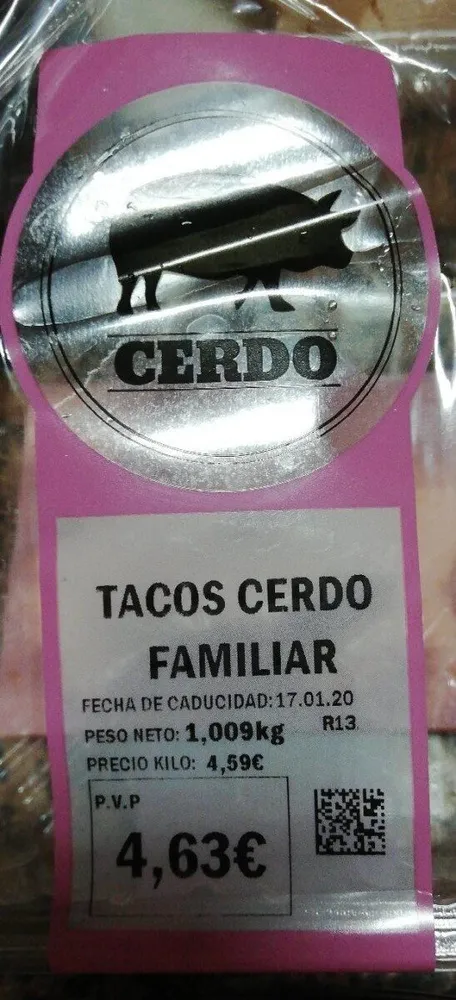 Tacos de cerdo familiar
