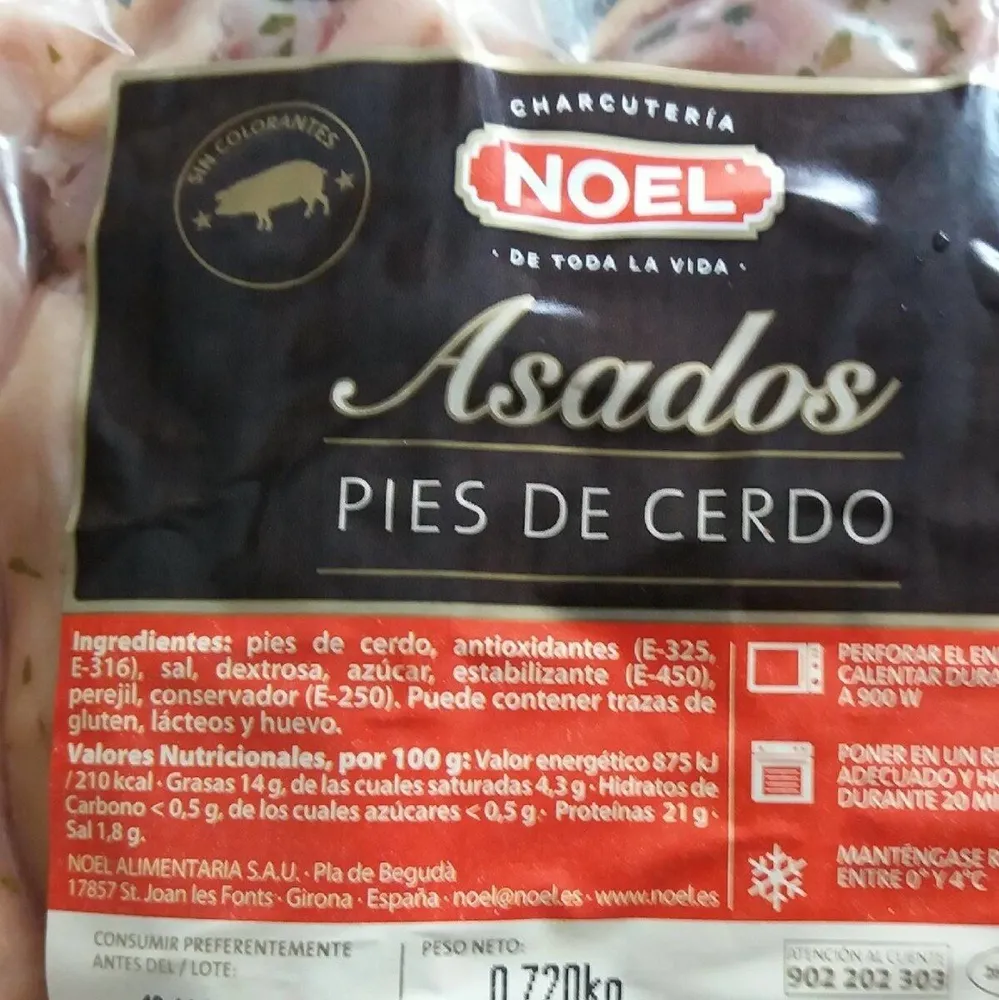 Pies de cerdo asados
