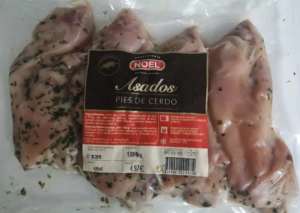 Pies de cerdo asados