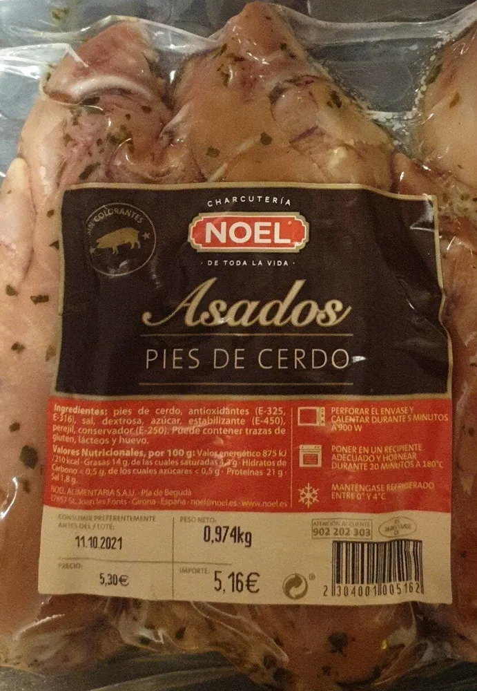 Pies de cerdo asados