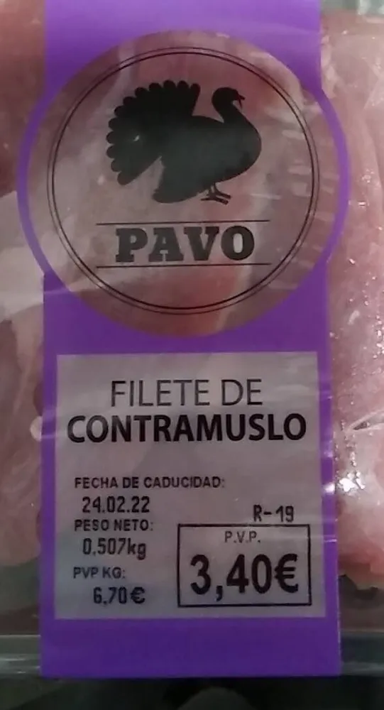 Filete de contramuslo de pavo