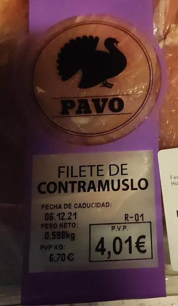 Filete de contramuslo pavo