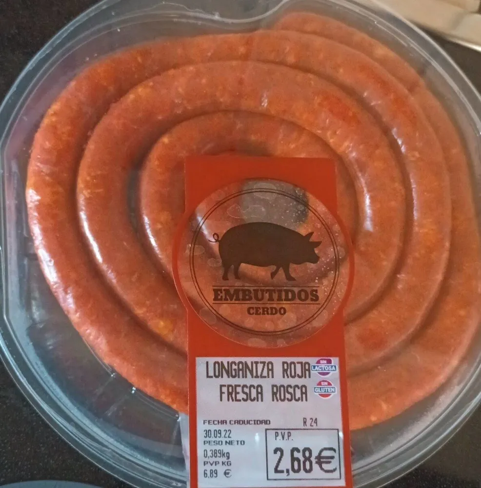 Longaniza roja fresca rosca