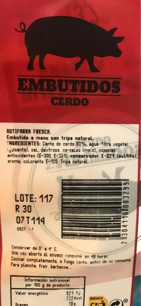 Longaniza de cerdo