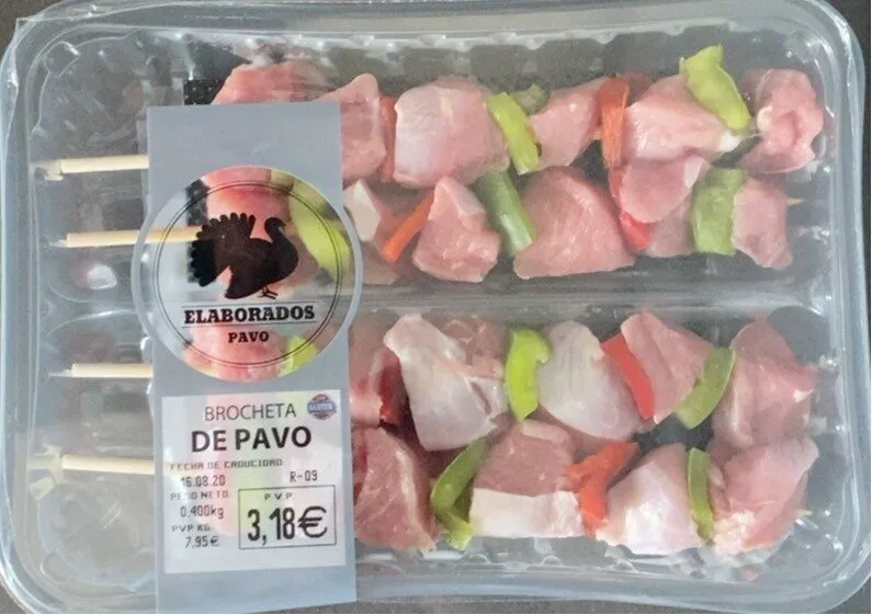 Brocheta de pavo