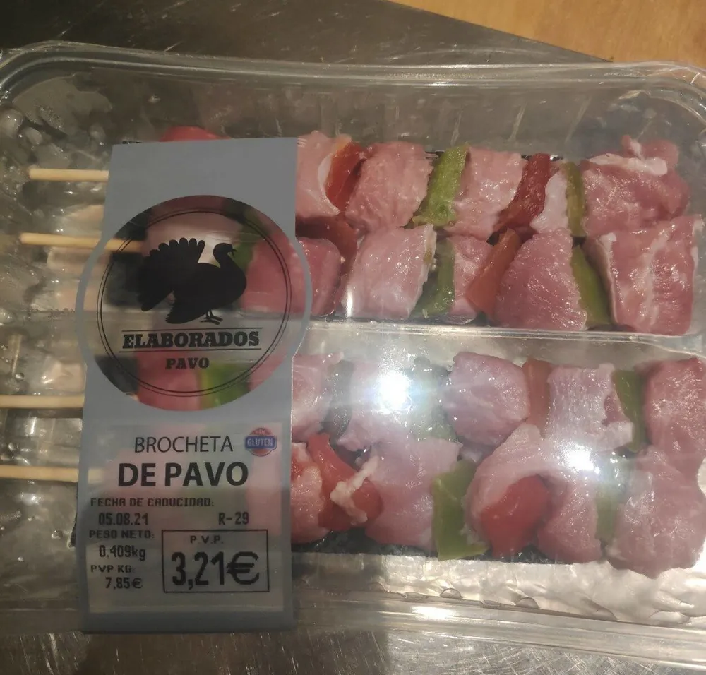 Brocheta de pavo