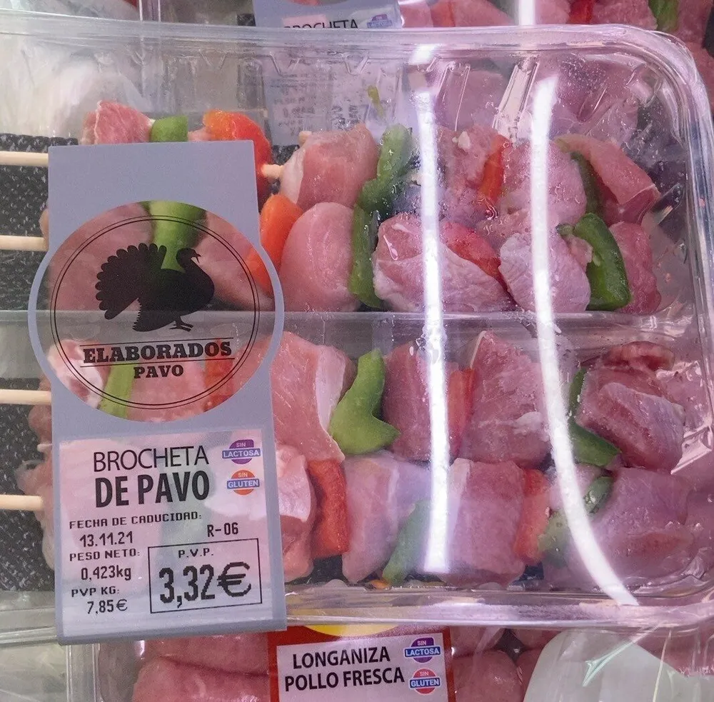 Brocheta de pavo