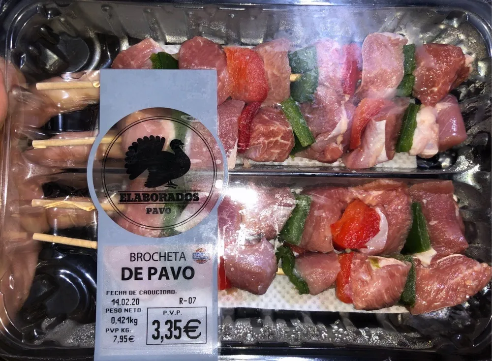 Brocheta de pavo