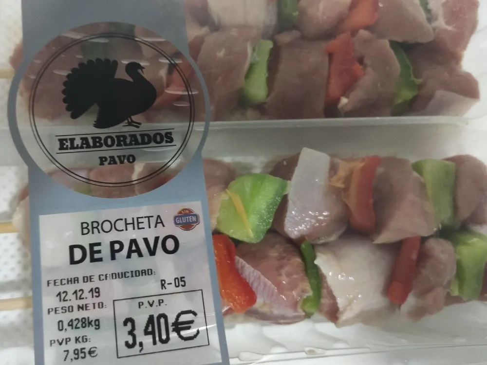 Brocheta de pavo