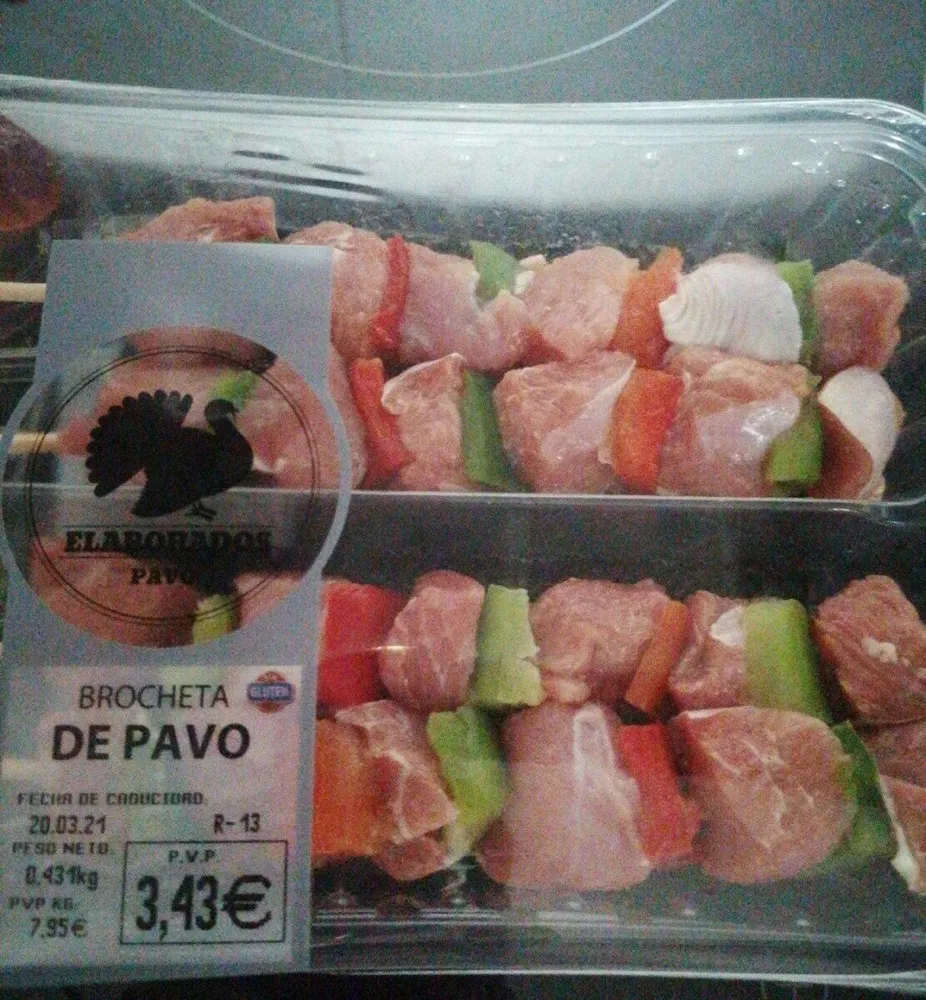 Brocheta de pavo