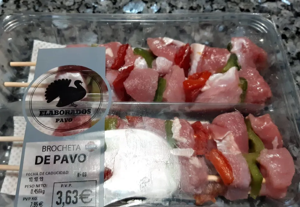 Brocheta de pavo