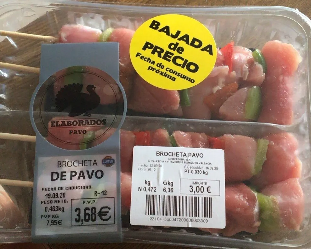 Brocheta de pavo