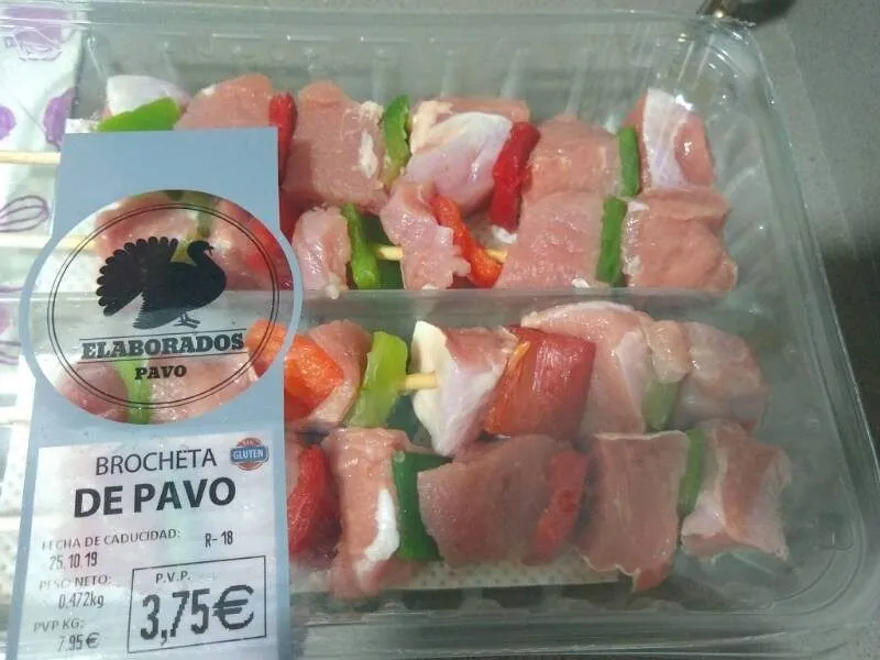 Brocheta de pavo