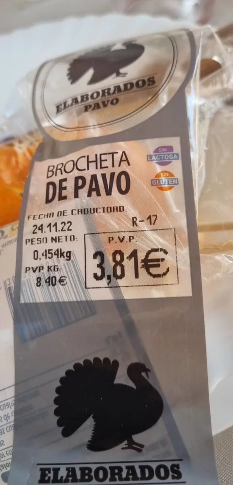 Brocheta de pavo