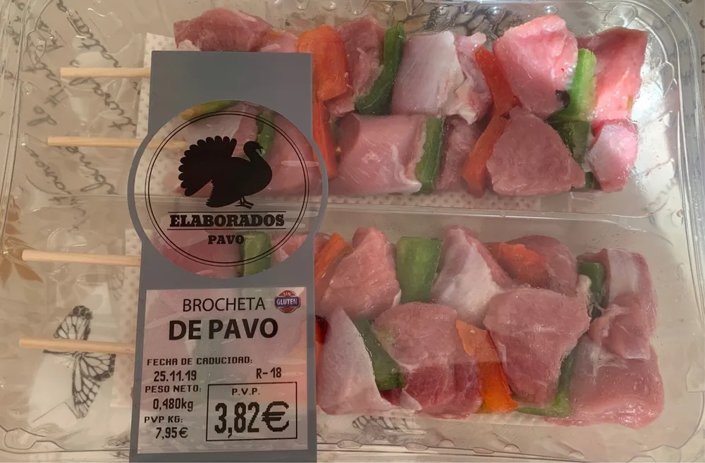 Brocheta de pavo