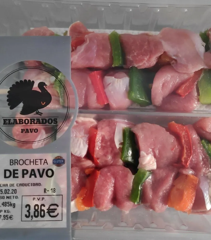 Brocheta de pavo