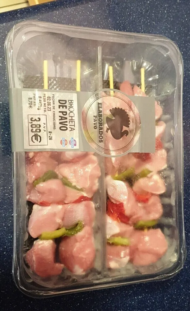 Brocheta de pavo