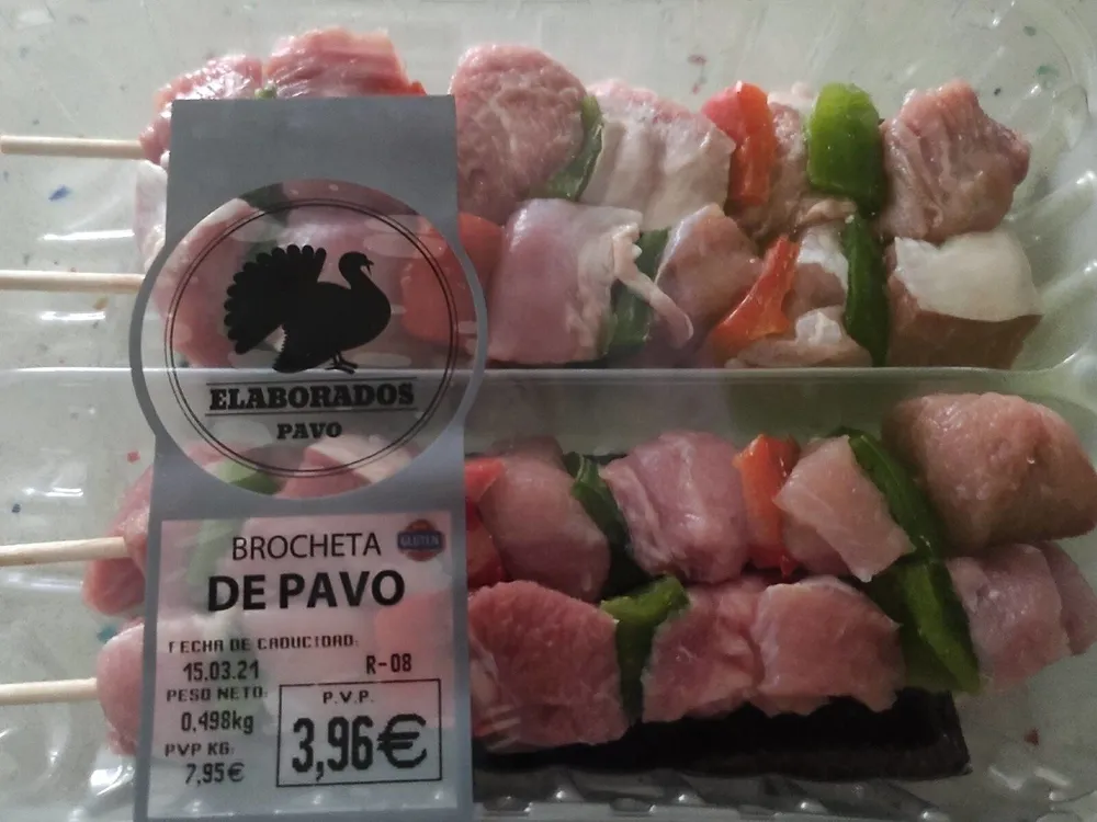 Brocheta de pavo