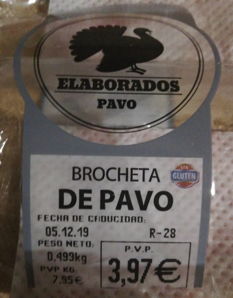 Brocheta de pavo
