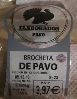 Brocheta de pavo