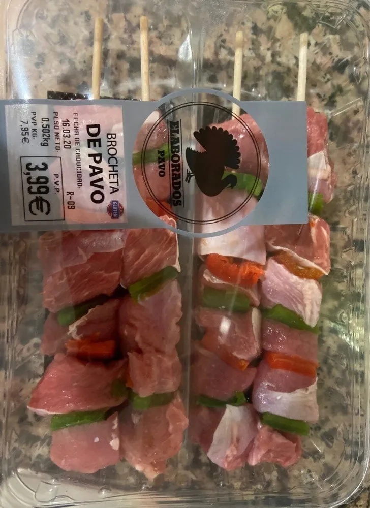 Brocheta de pavo