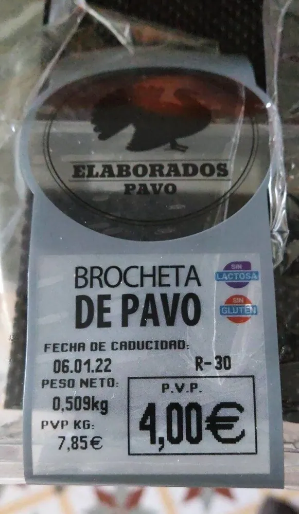 Brocheta de pavo