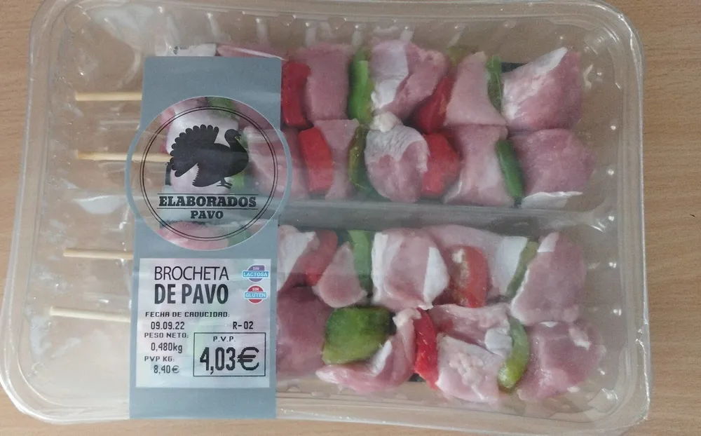 Brocheta de pavo