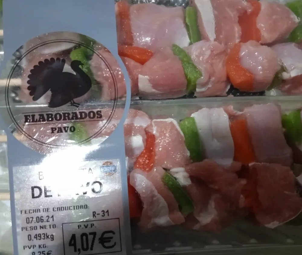 Brocheta de pavo