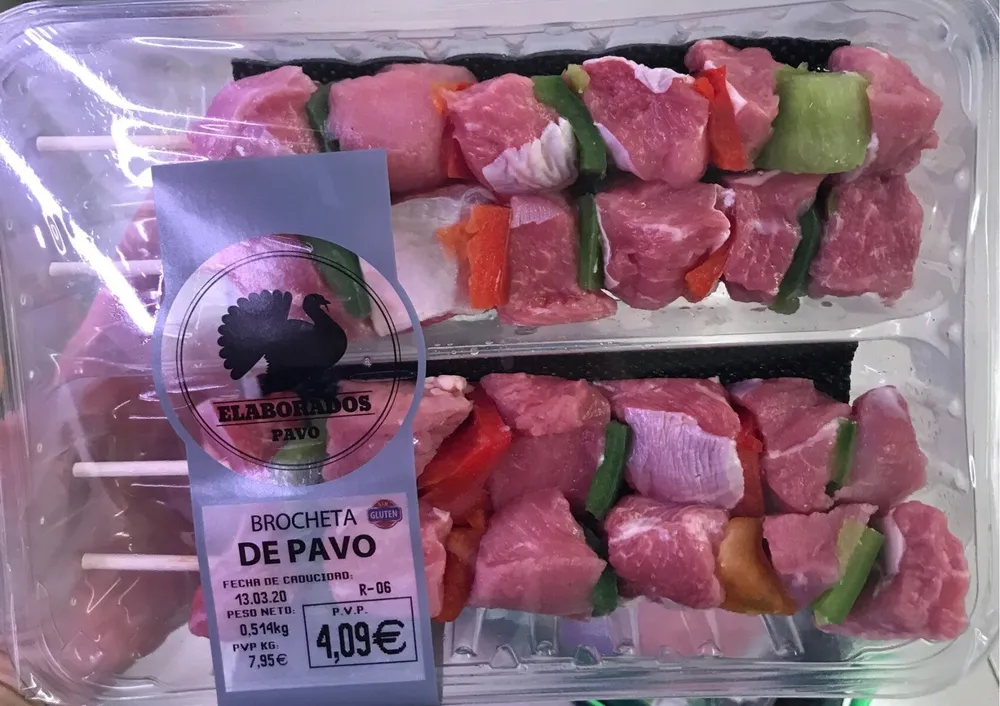 Brocheta de pavo