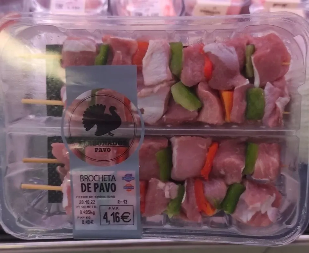 Brocheta de pavo