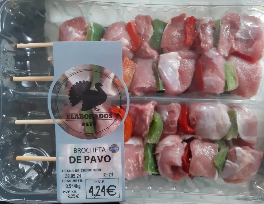 Brocheta de pavo