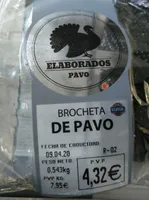 Brocheta de pavo