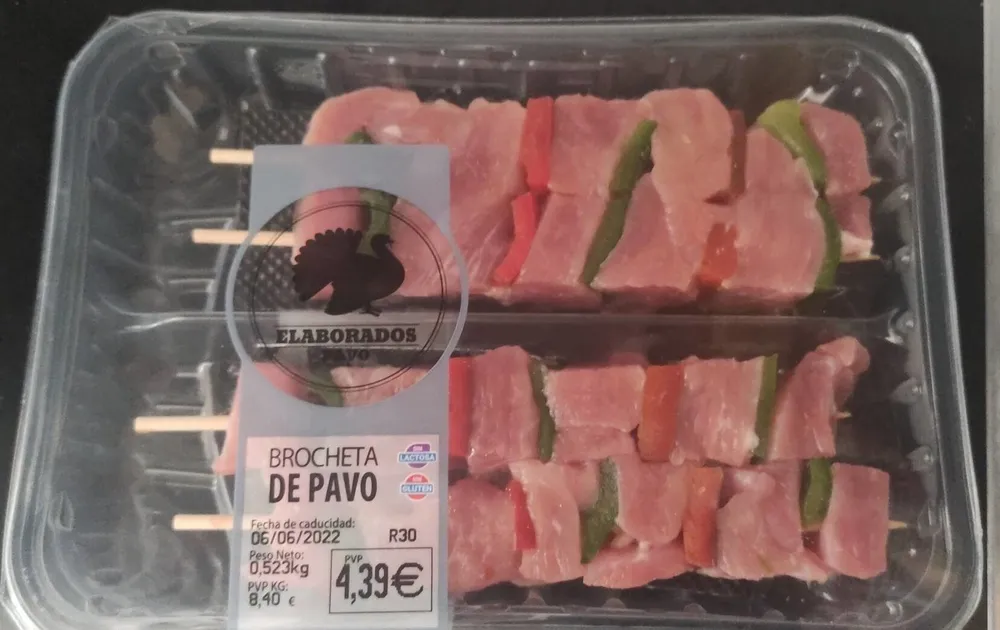 Brocheta de pavo