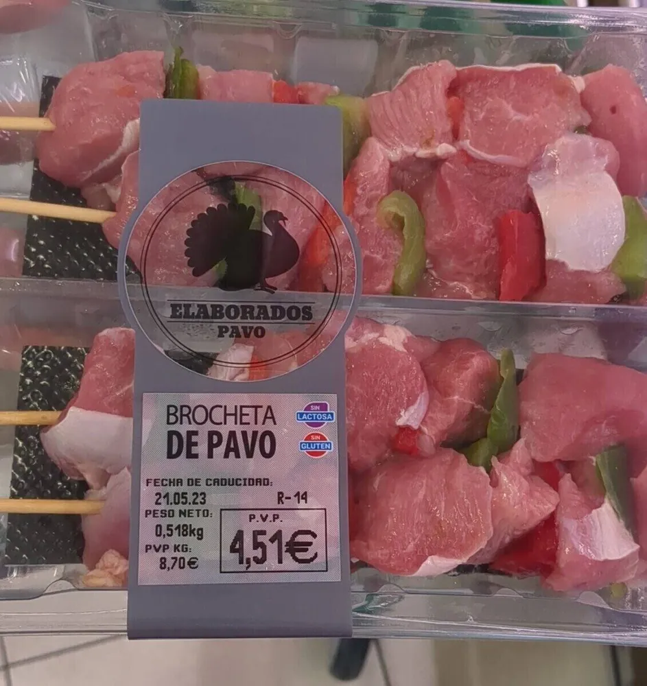 Brocheta de pavo