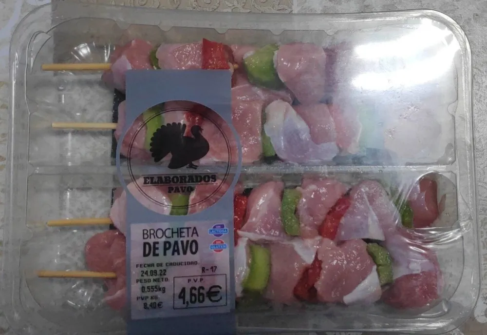 Brocheta de pavo