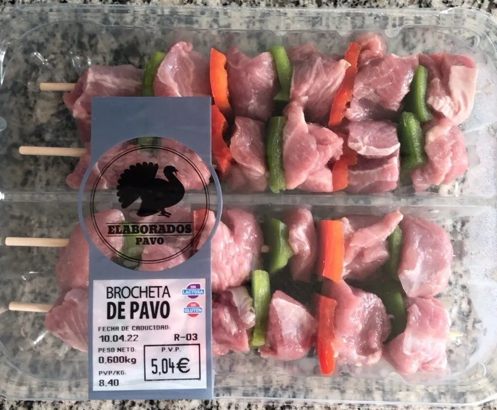 Brocheta de pavo