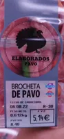 Brocheta de pavo