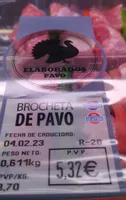 Brocheta de pavo