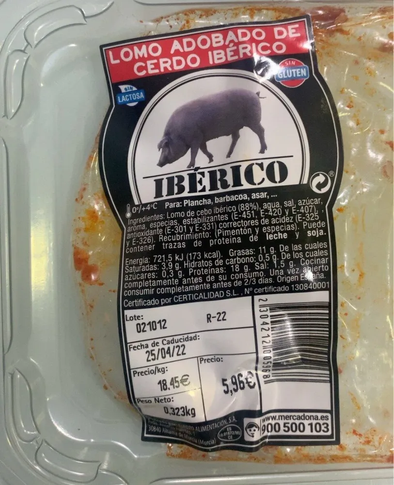 Lomo adobado de cerdo iberico