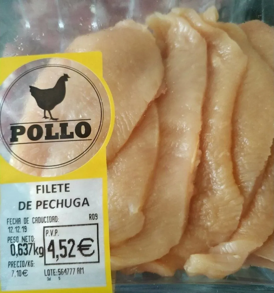 Filete de pechuga pollo