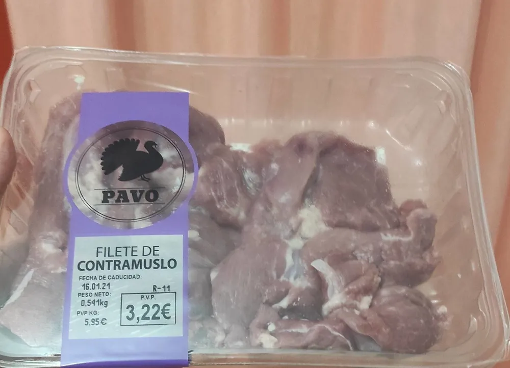 Filetes de contramuslo de pavo