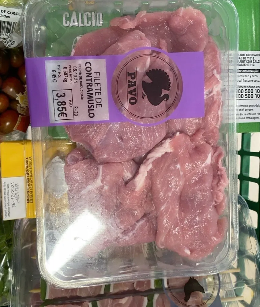 Filetes de contramuslo de pavo