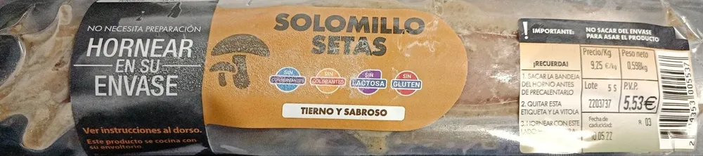 Solomillo setas