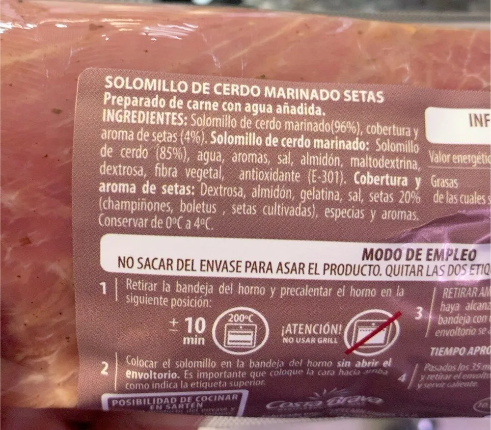 Solomillo Setas