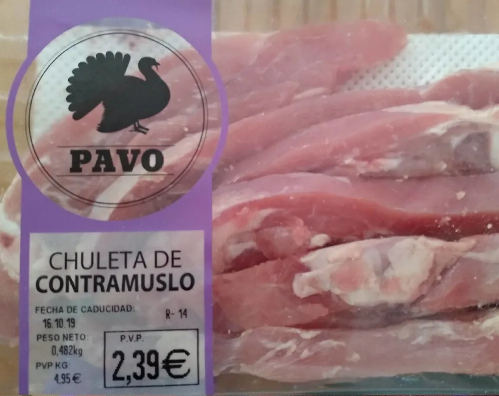 Chuleta de contramuslo de pavo